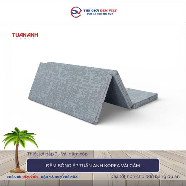 Đệm bông ép Tuấn Anh Korea vải gấm 7